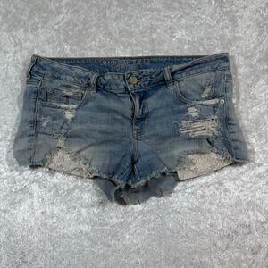 American Eagle Blue Denim Jean Shorts Sz 14